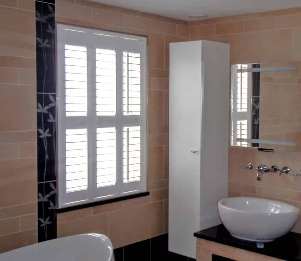 Bathroom Shutters with Midrail