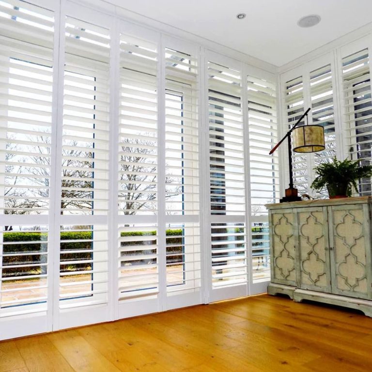 Living Room Tracked Shutters